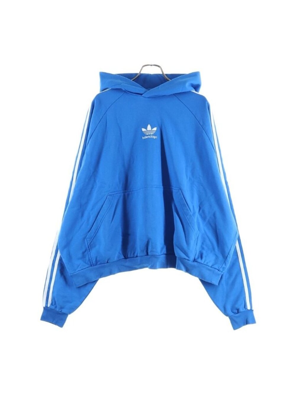 Balenciaga Adidas Large Fit Hoodie Pullover Sweatshirt Blue
